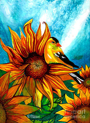 Designs Similar to Goldfinch With Sunflowers