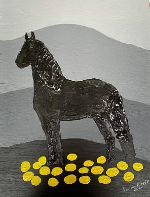  Painting - Horse with gold coins by Cecilia Anastos