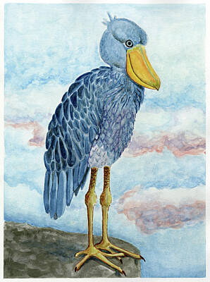  Painting - Jen's Spirit Animal, The Shoebill Stork by Laura Dozor