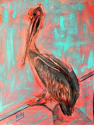  Painting - Pop Pelican by Kelly Smith