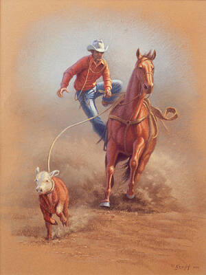 Cowboy Roping Paintings