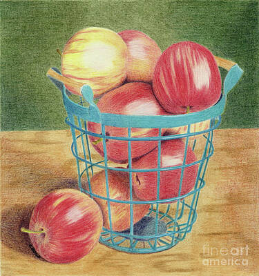  Painting - Apple Basket by Carol Bond Art