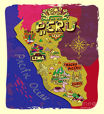Designs Similar to Illustrated Map Of Peru Travel