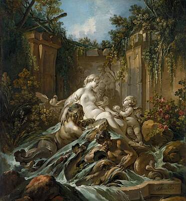 Amor & Venus bei Ihr Spiegel die Toilette der Venus Velázquez oder Poster Druck 