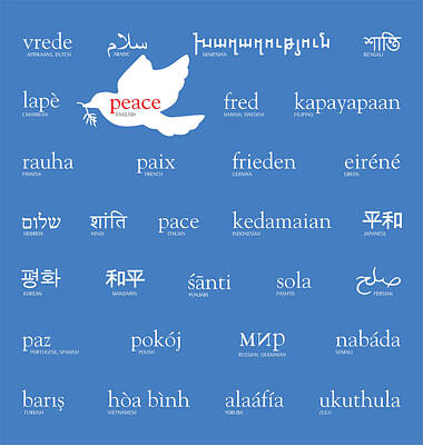  Digital Art - Peace in Many Languages by Laura Dozor