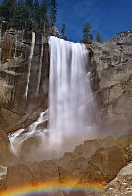  Photograph - Yosemite Vernal Falls with a Rainbow by Bipul Haldar