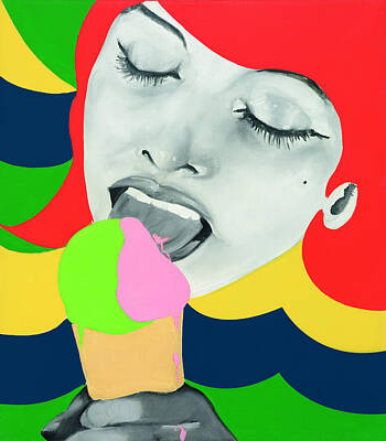 Girls Eating Ice Cream Art Prints