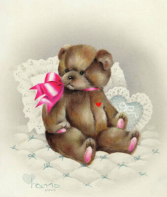 Bear With Bow Paintings