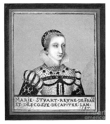 Mary Queen Of Scots Vintage History Old Bw Engraving 12X16 Inch Framed Art Print 