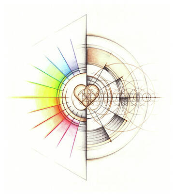  Drawing - Love Heart Spectrum Geometry by Nathalie Strassburg