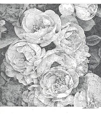 Floral Pointillism Original Artwork