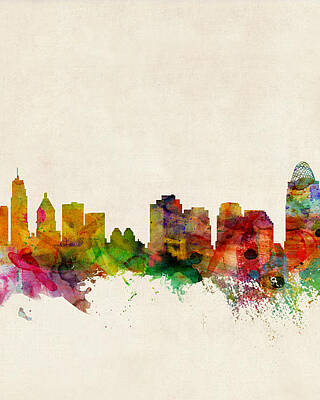 Cincinnati Skyline Art Prints for Sale
