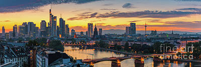  Photograph - Panorama sunset Frankfurt am Main by Henk Meijer Photography