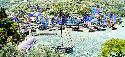 Portofino Italy Mixed Media Art Prints