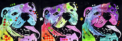 Dog Pet Portraits Mixed Media Art Prints