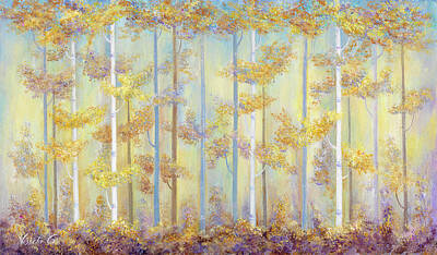 Birch Tree Forest Mixed Media