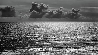  Photograph - Black and White Ocean Clouds by Louis Dallara