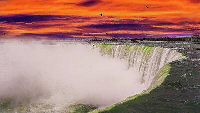  Digital Art - Niagara Falls, Ontario, Canada, Impressionism Impasto Style by Victor Ma