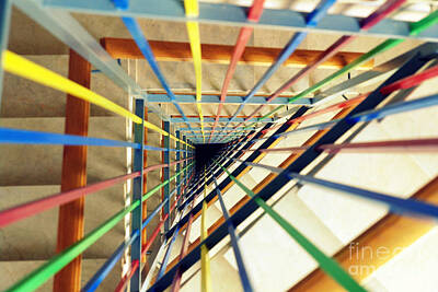  Photograph - Abstract Colors Stairwell by Patrick Dinneen