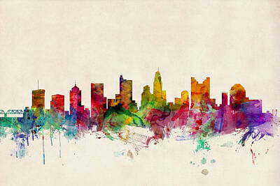 Columbus Skyline Art Prints