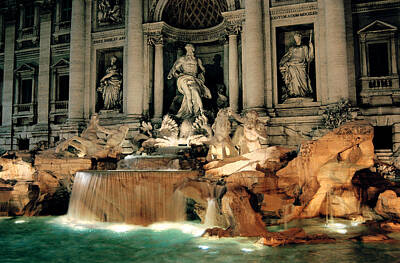  Photograph - Trevi Fountain at Midnight by Warren Home Decor