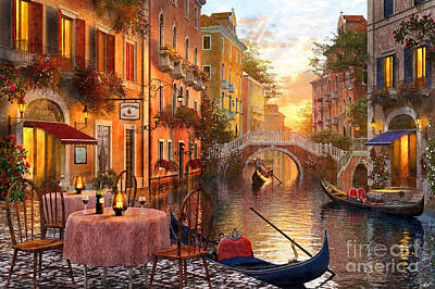 Venetian Canals Digital Art