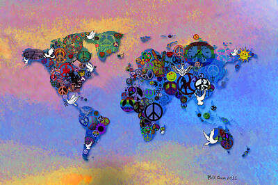 World Peace Tye Dye Art Prints