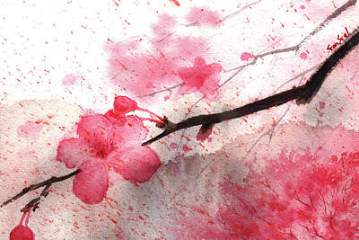 Oriental cherry blossom in spring 005 Tote Bag by Ori Artiste
