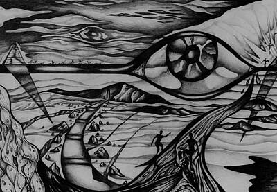 Psychedelic Black And White Pencil Surreal Drawings