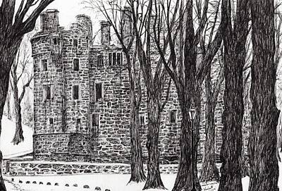 Pen And Ink Of Snow Scene Drawings