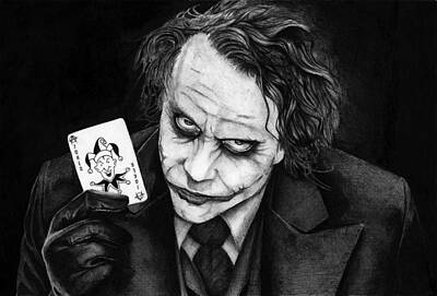 Joker Card Drawings Art Prints