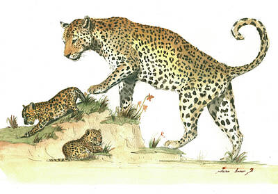 Leopard Watercolor Original Artwork