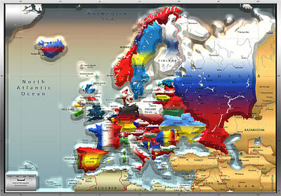 Map Of Europe Art Prints