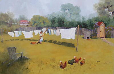  Painting - Monday Washday by Marie Green