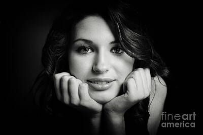  Photograph - Nataliya in Black and White 10008ML by Colin Cuthbert