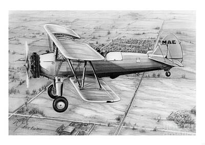 Bi Plane Drawings Original Artwork