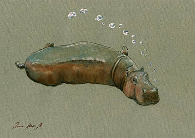 Hippo Decoration Original Artwork