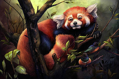  Digital Art - Red Panda by Cass Womack
