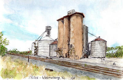  Drawing - Silos by Anne Huth