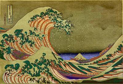 Kokonote The Great Wave Off Kanagawa Wooden Wall Scroll Multicolor