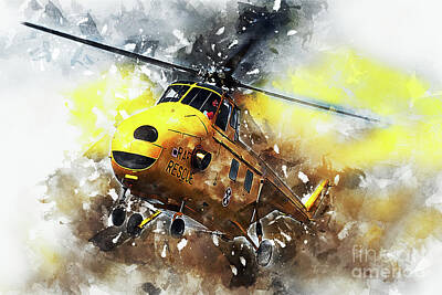 Westland Whirlwind Central Flying School RAF Helicopter Painting Art Print 