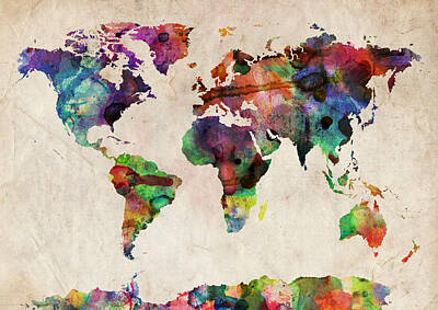 World Map Art Prints
