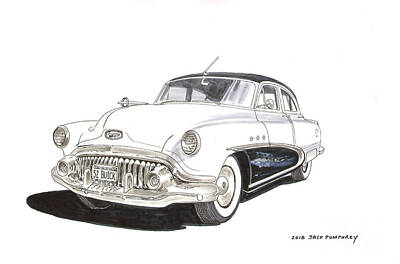  Drawing - 1952 Buick Special 4 Door by Jack Pumphrey