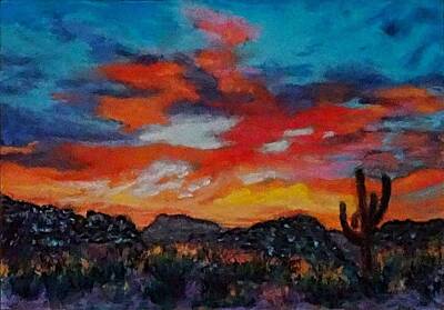  Painting - Arizona Longings Turquoise Desert by Laura Gabel