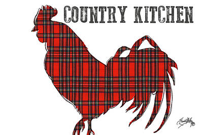 16x24 Gallery Quality Metal Art Country Kitchen Cow on Plaid 