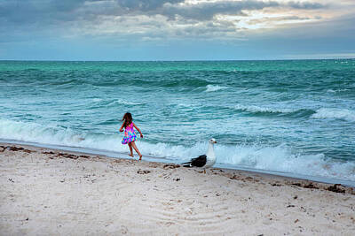 Little Girl On Beach Digital Art