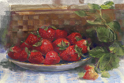 Baskets Of Strawberries Art