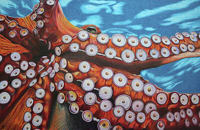  Painting - Octopus - Stretching Out Those Tentacles by Melanie Feltham
