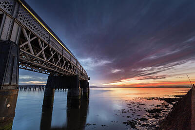  Photograph - Tay Bridge Sunset by Diarmid Weir