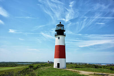 Sankaty Head Lighthouse Nantucket Massachusetts Matted Watercolor Art Prints 
